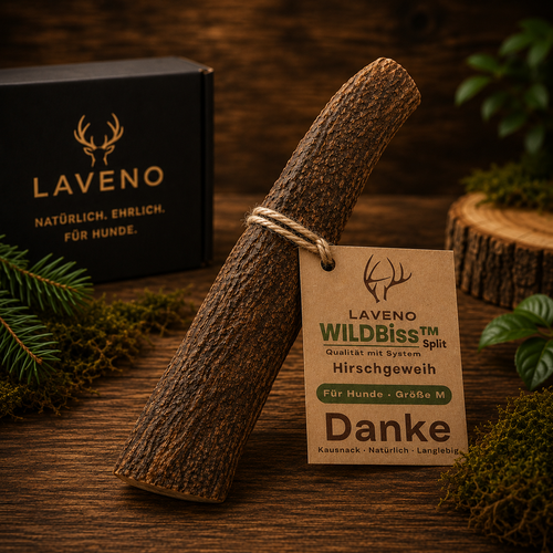 Laveno WildBiss™ Hirschgeweih geteilt Kaugeweih  Größe M | 50-80 g