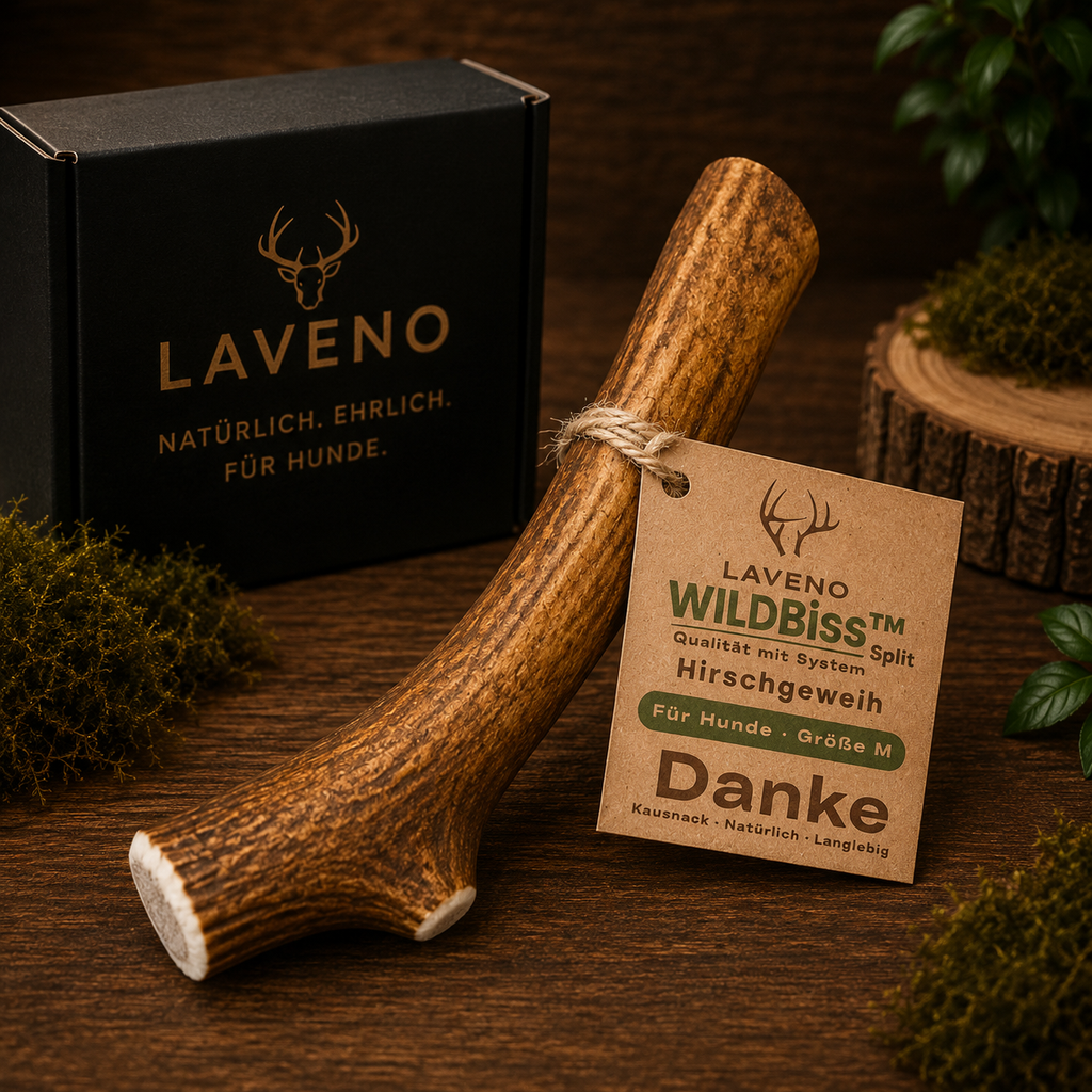 Hirschgeweih ganz Kaugeweih Größe M | 80-100 g Laveno WildBiss™